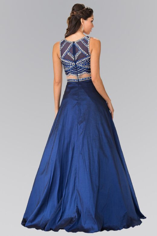Elizabeth K GL2250 Embellished Illusion Two Piece Dress