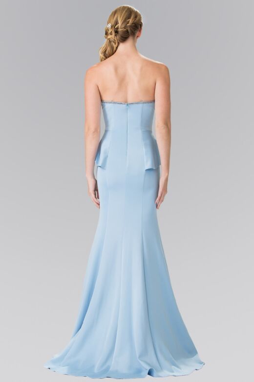 Elizabeth K GL2304 Side Peplum Strapless Dress