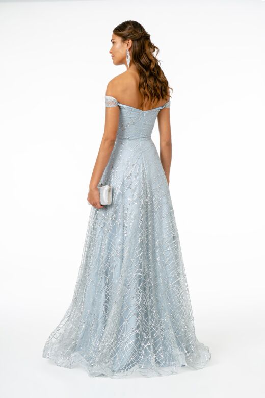 GLS by Gloria GL2887 Off The Shoulder Glitter Dress