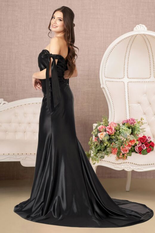 Elizabeth K GL3059 Tie Straps Off The Shoulder Bridesmaid Dress