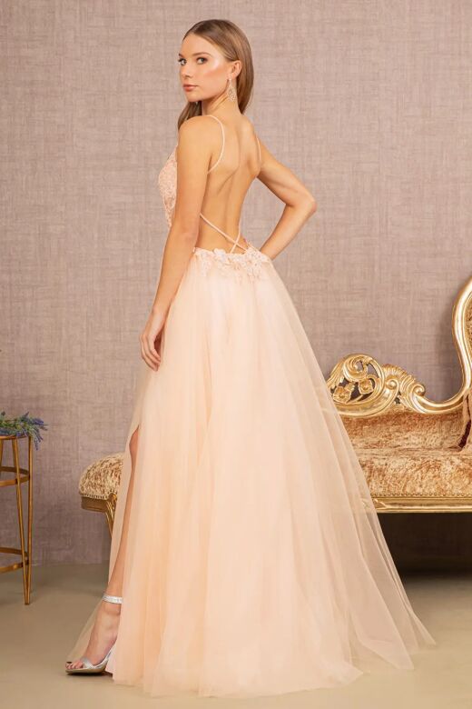 Elizabeth K GL3152 Strappy Back Embroidered Top Dress