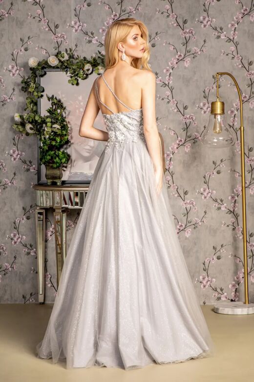 GLS by Gloria GL3384 Strappy Back A-Line One-Shoulder Dress