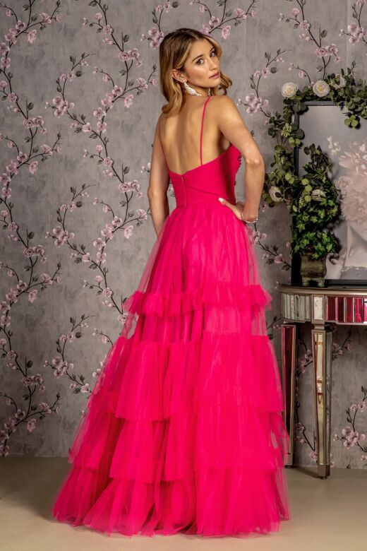GLS by Gloria GL3452 Ruffle Skirt Embellished Top Dress