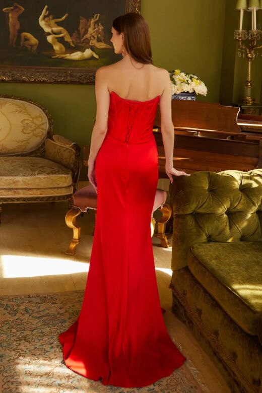 Elizabeth K GL3588 Strapless Sweetheart Neckline Corset Dress
