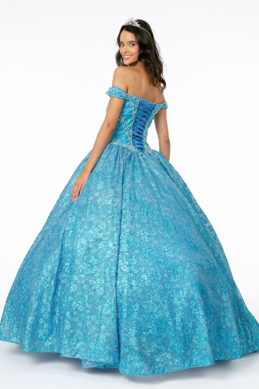 Elizabeth K GL1821 Beaded Bodice Off The Shoulder Sweet 16 Gown