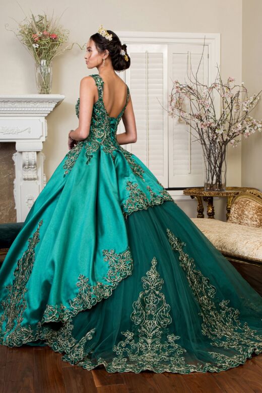 Elizabeth K GL1930 Pleated Satin Skirt Sweetheart Neck Sweet 16 Dress