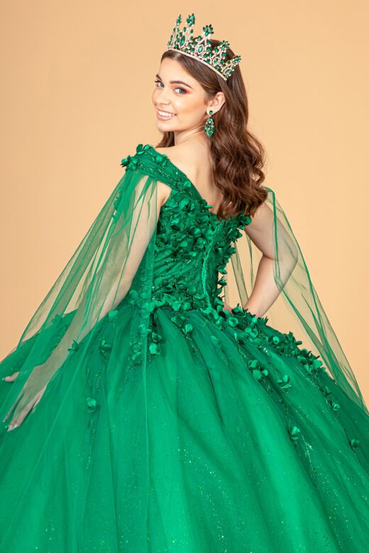 Elizabeth K GL1974 Removable Sleeve V-Neck Quinceanera Gown