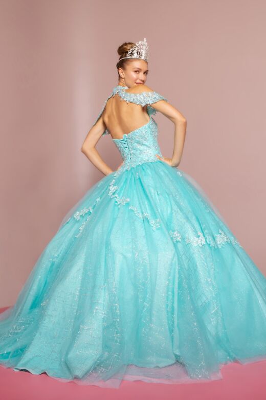 Elizabeth K GL2602 Halter Neck Cutout Back Sweet 16 Gown
