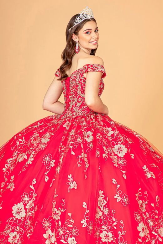 Elizabeth K GL3074 Lace-Up Back Sweetheart Neck Sweet 16 Dress
