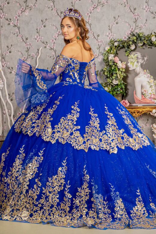 Elizabeth K GL3184 Bell Sleeve Sweetheart Neck Quince Gown