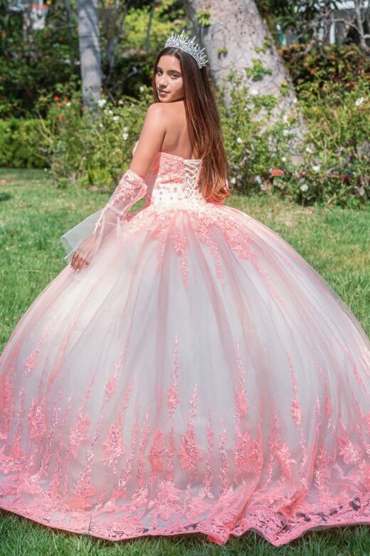 GLS by Gloria GL3235 Removable Sleeve Strapless Quinceanera Dress