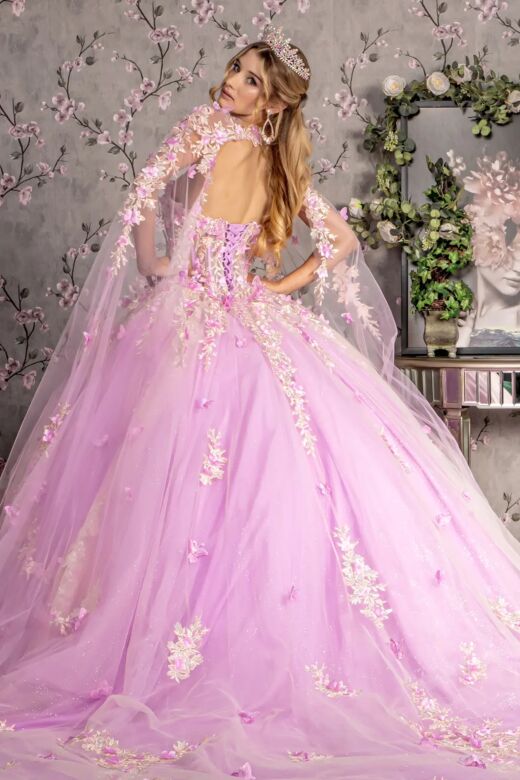 GLS by Gloria GL3467 Illusion Bodice Choker Topper Quince Gown