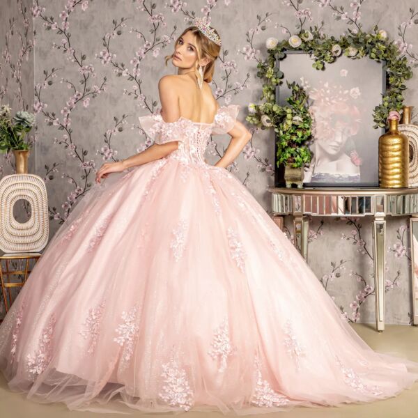 GLS by Gloria GL3475 Illusion Corset Sweetheart Neck Quince Gown