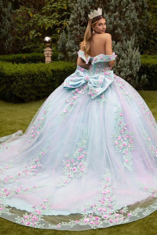 GLS by Gloria GL3523 Off-The-Shoulder Illusion Corset Quince Dress