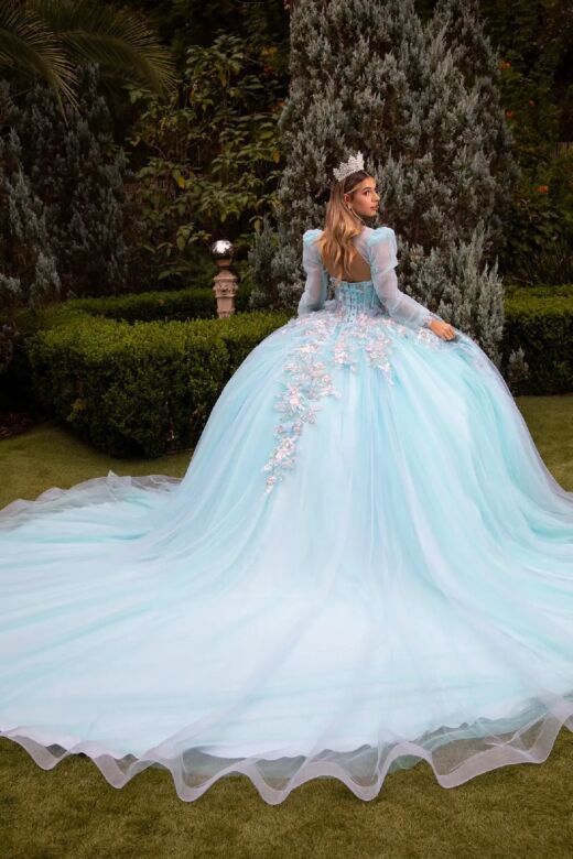 GLS by Gloria GL3577 Sweetheart Neck Sheer Topper Quince Gown
