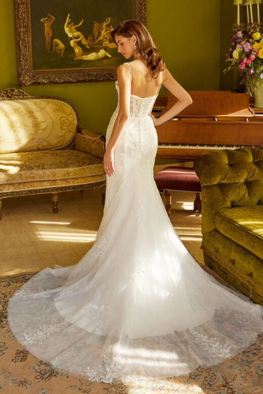 GLS by Gloria GL3532 Corset Bodice Cape Train Wedding Gown