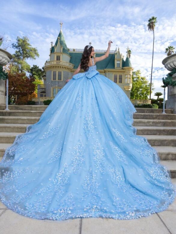 House of Wu LizLou 26086 Back Bow Spaghetti Strap Quinceanera Gown