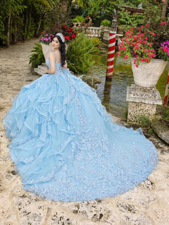House of Wu 26112 Flounce Skirt Sweetheart Neck Sweet 16 Gown