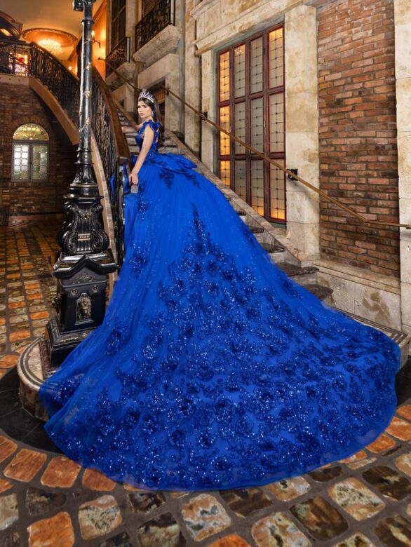 House of Wu 80047 Applique Strap Sweetheart Neck Quinceanera Dress
