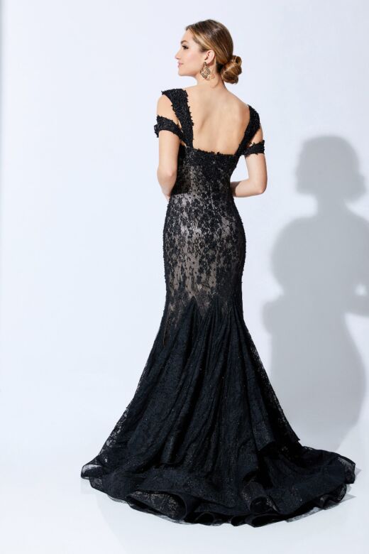 Ivonne D Exclusively for Mon Cheri 221D43 Cold Shoulder Lace Dress