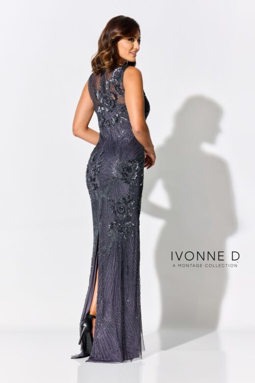 Ivonne D Exclusively for Mon Cheri ID302 Scoop Neck Embellished Dress
