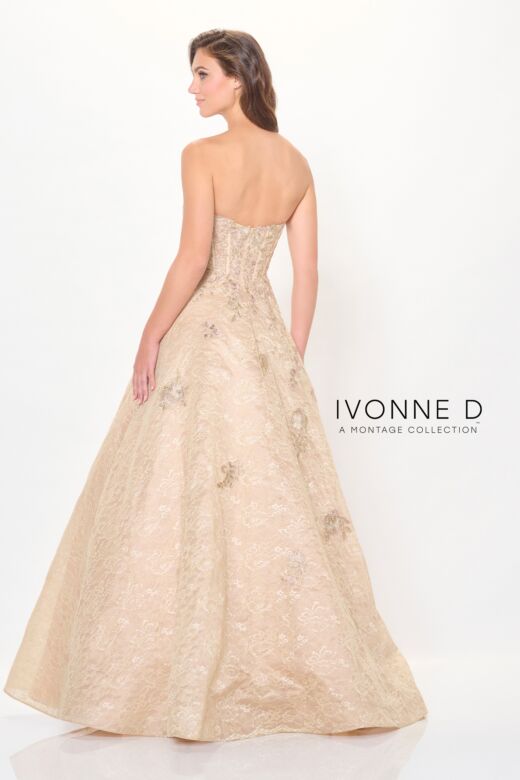Ivonne D Exclusively for Mon Cheri ID6202 Strapless Lace Dress