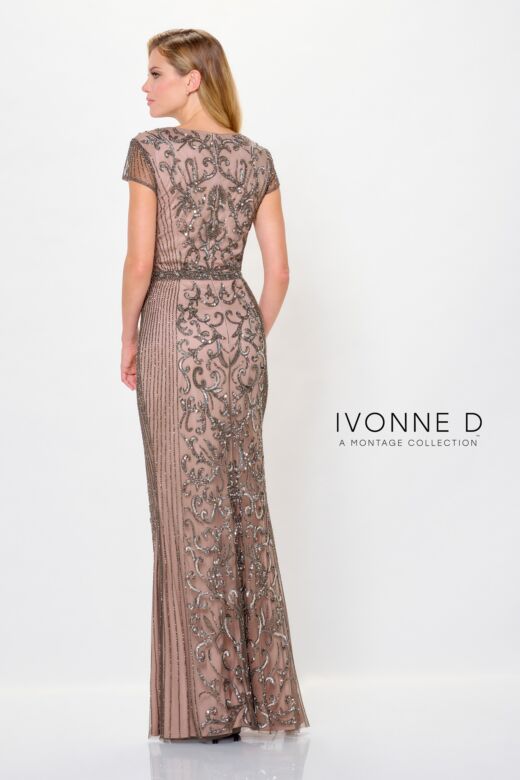 Ivonne D Exclusively for Mon Cheri ID6212 Cap Sleeve V-Neck Dress