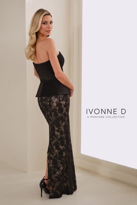 Ivonne D Exclusively for Mon Cheri ID1406 Peplum Scallop Hem Dress