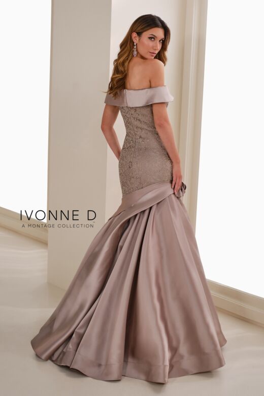 Ivonne D Exclusively for Mon Cheri ID1409 Lace Off The Shoulder Dress