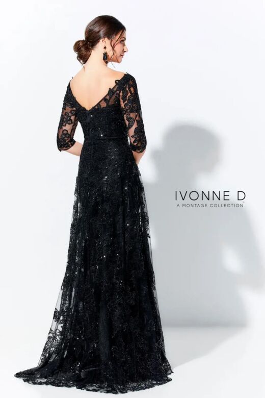 Ivonne D Exclusively for Mon Cheri 120D02 V-Neck A-Line Dress