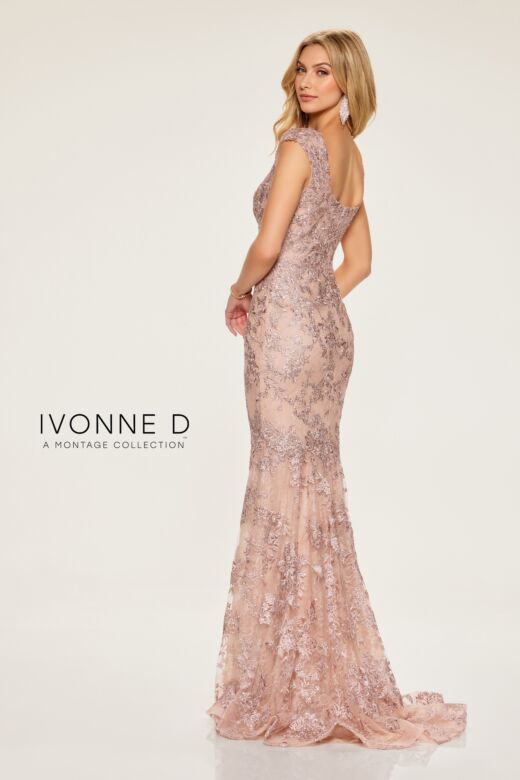 Ivonne D by Mon Cheri ID809 Cap Sleeve Embroidered Mermaid Dress