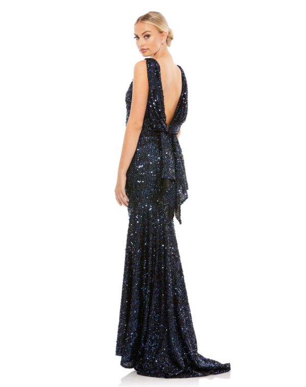 Ieena for Mac Duggal 26331 Cowl Back Sequin Dress