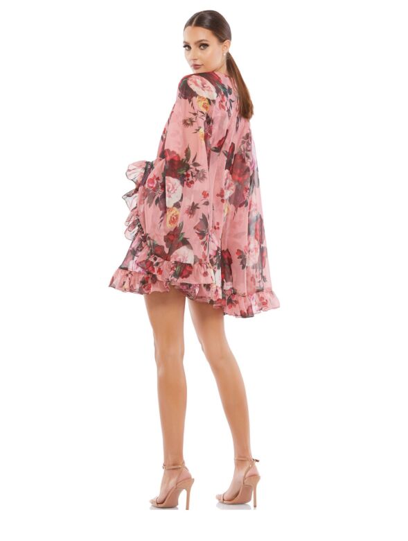 Mac Duggal 55404 Cape Sleeve Floral Dress