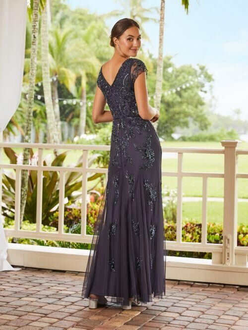Christina Wu 40543 Floral Beaded Dress