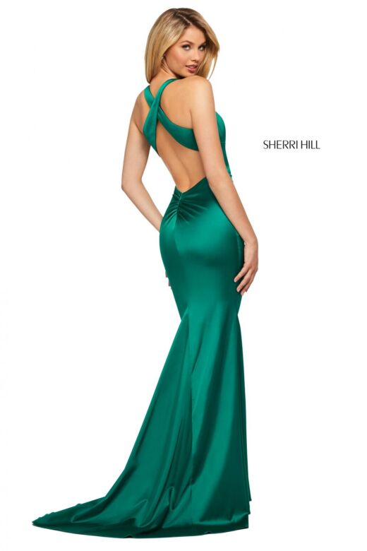 Sherri Hill 53392 Criss Cross Back Jewel Neck Dress