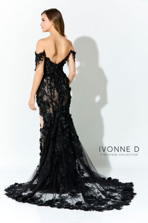 Ivonne D Exclusively for Mon Cheri ID915 U-Slit Off The Shoulder Dress