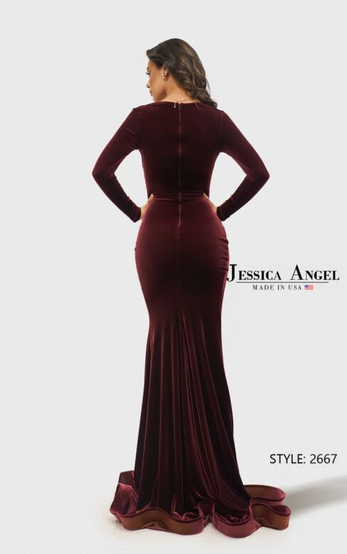 Jessica Angel JA2667 Long Sleeve Beaded Sweetheart Neck Dress