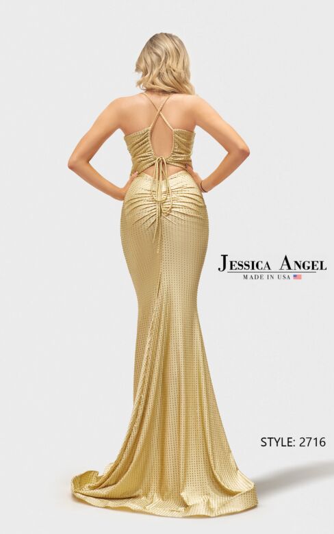Jessica Angel JA2716 Sweetheart Neck Beaded Cutout Dress
