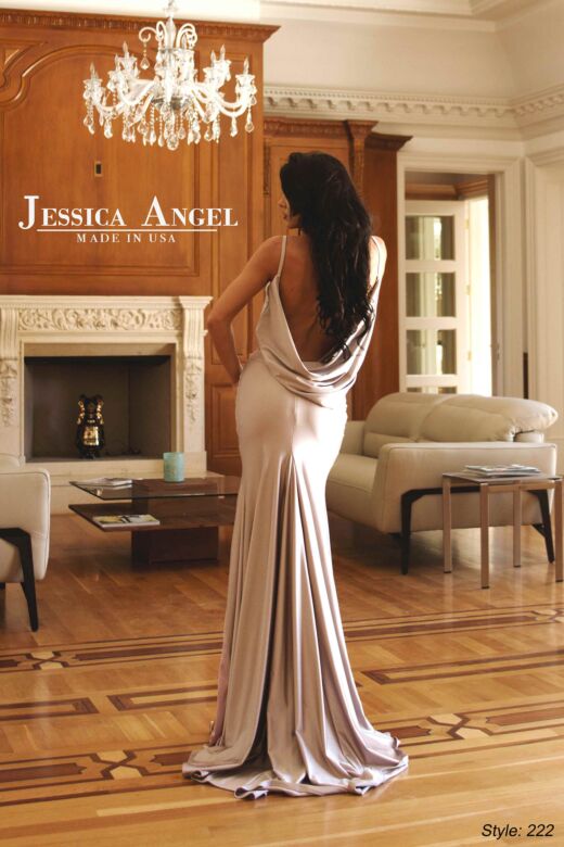Jessica Angel 222 Cowl Back Plunging Neck Dress