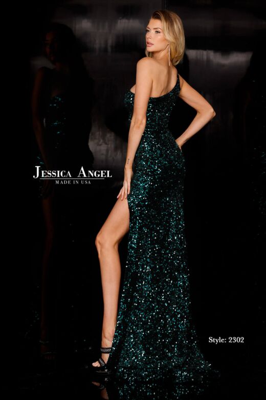 Jessica Angel 2302 One Shoulder Sequin Dress