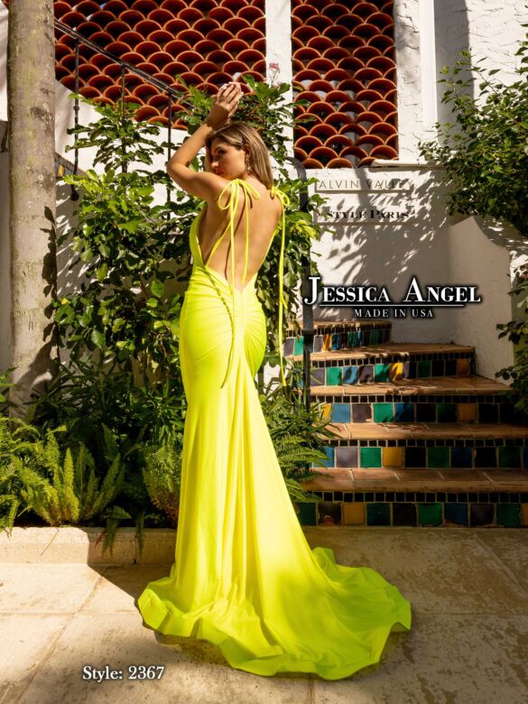Jessica Angel 2367 Plunging Neckline Spaghetti Straps Dress