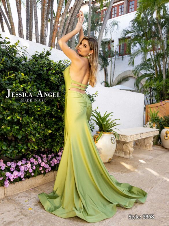 Jessica Angel 2368 Plunging Neckline Strappy Back Dress