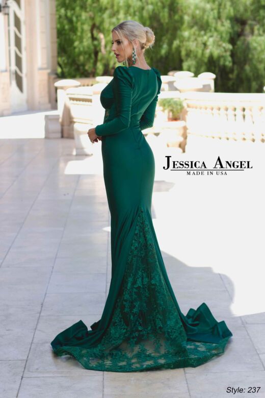 Jessica Angel 237 Illusion Midriff Long Sleeve Dress