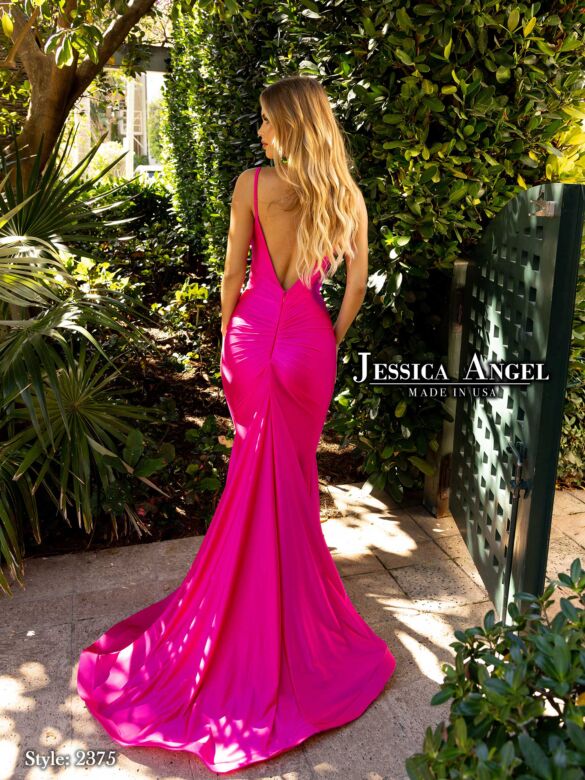 Jessica Angel 2375 Peek-A-Boo Neckline Bare Back Dress