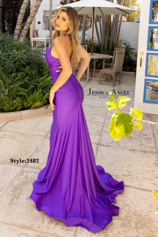 Jessica Angel 2382 Cowl Neckline Lace-Up Dress