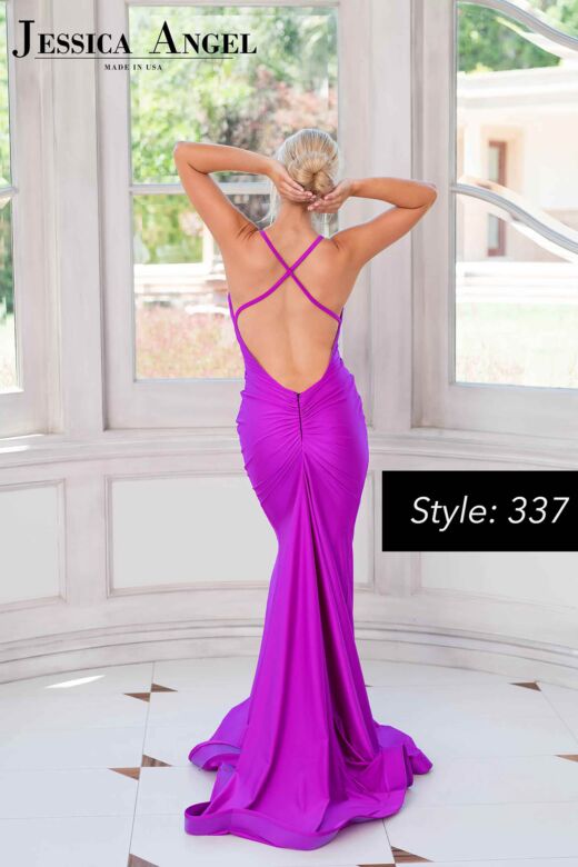 Jessica Angel 337 Cross Back Pleated Bodice Dress