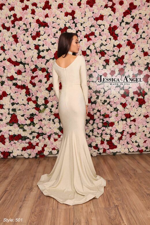 Jessica Angel 501 Center Slit Long Sleeves Dress