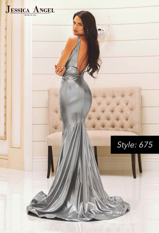 Jessica Angel 675 Bare Back Metallic Dress