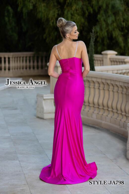 Jessica Angel 798 Spaghetti Straps High Slit Dress