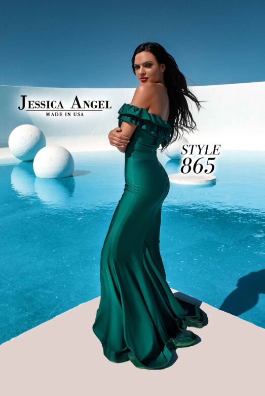 Jessica Angel 865 Ruffle Neckline Fitted Dress